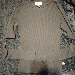 Crewneck Sweater Black With Buckle.Strap.arms